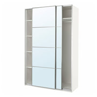 PAX / AULI wardrobe with sliding doors, white/mirror glass, 150x66x236 cm
