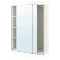 PAX / AULI wardrobe with sliding doors, white/mirror glass, 150x66x201 cm