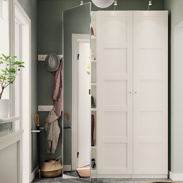 PAX / BERGSBO/ÅHEIM - Wardrobe combination, white/glass mirror,150x38x201 cm