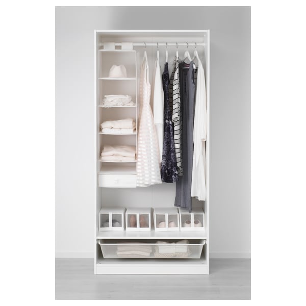 PAX / BERGSBO wardrobe combination, white/white, 100x60x201 cm
