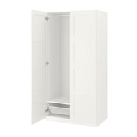 PAX / BERGSBO wardrobe combination, white/white, 100x60x201 cm