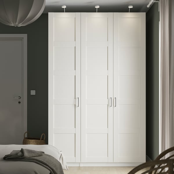 PAX / BERGSBO wardrobe combination, white/white, 150x60x236 cm