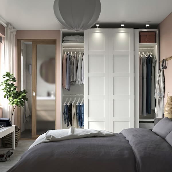 Ikea PAX / BERGSBO - Wardrobe combination, white/white,200x66x236 cm