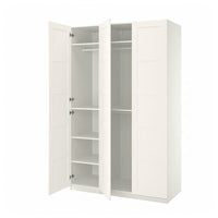 PAX / BERGSBO wardrobe combination, white/white, 150x60x236 cm