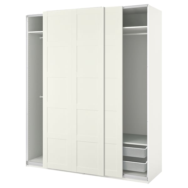 PAX / BERGSBO wardrobe combination, white/white, 200x66x236 cm