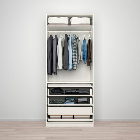 PAX / BERGSBO wardrobe combination, white/mirror glass, 100x60x236 cm
