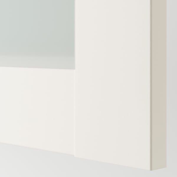 PAX / BERGSBO wardrobe combination, white/frosted glass/white, 150x60x236 cm