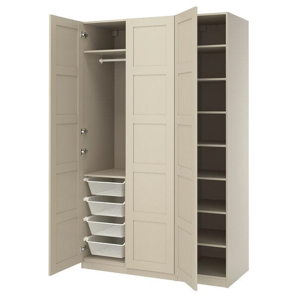 Ikea PAX / BERGSBO - Wardrobe combination, grey-beige/grey-beige, 150x60x236 cm