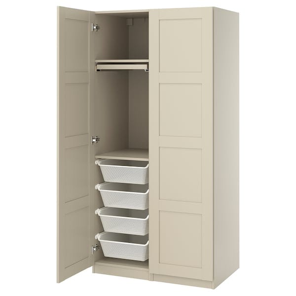 Ikea PAX / BERGSBO - Wardrobe combination, grey-beige/grey-beige, 100x60x201 cm