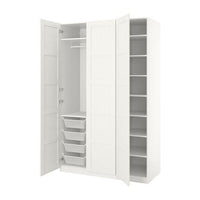 PAX / BERGSBO wardrobe, white/white, 150x60x236 cm