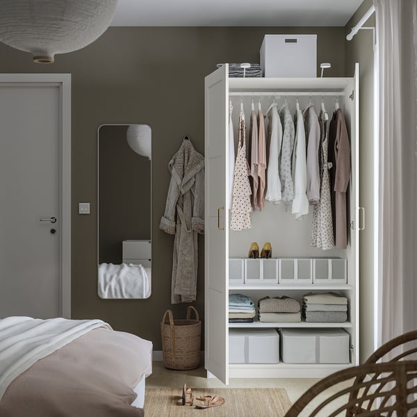 PAX / BERGSBO wardrobe, white/white, 100x60x201 cm