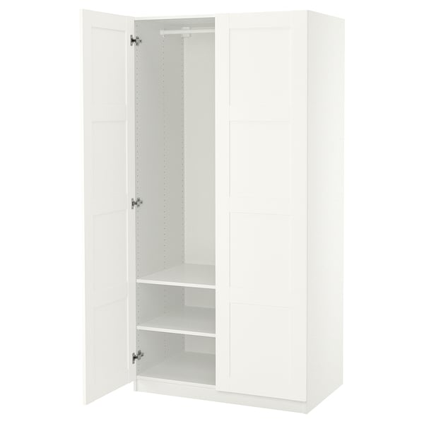 PAX / BERGSBO wardrobe, white/white, 100x60x201 cm