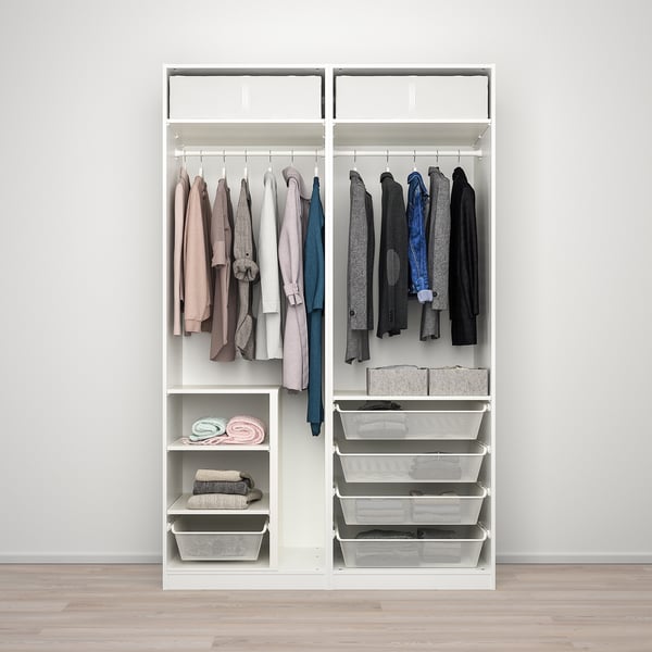 PAX / BERGSBO wardrobe with sliding doors, white/white, 150x66x236 cm