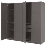 PAX / BERGSBO wardrobe, dark grey/dark grey, 200x60x201 cm