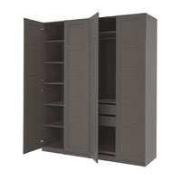 PAX / BERGSBO wardrobe, dark grey/dark grey, 200x60x236 cm