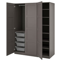 PAX / BERGSBO wardrobe, dark grey/dark grey, 150x60x201 cm