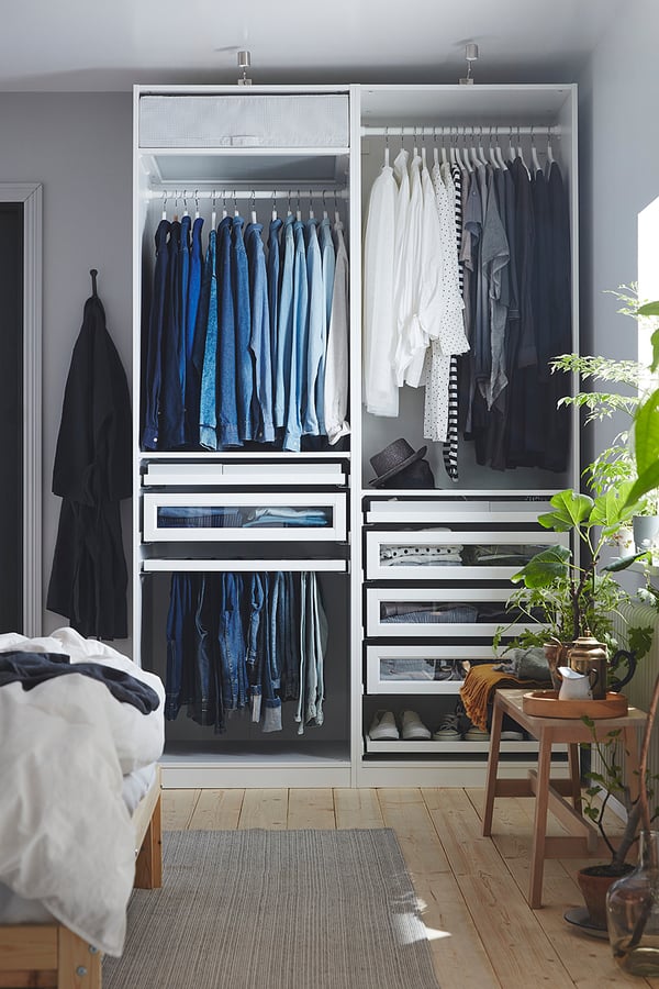 PAX wardrobe combination, white, 150x58x236 cm