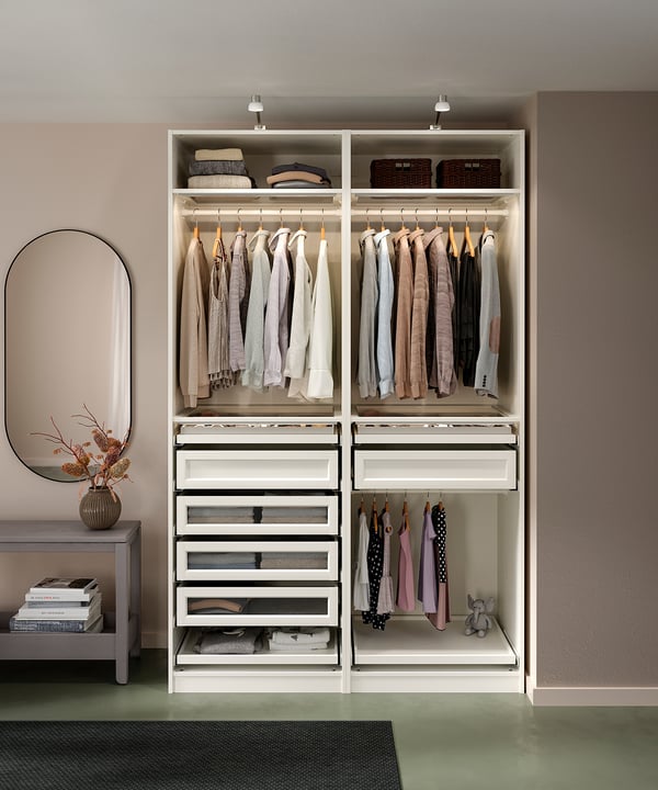 PAX wardrobe combination, white, 150x58x236 cm