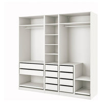 PAX wardrobe combination, white, 250x58x236 cm