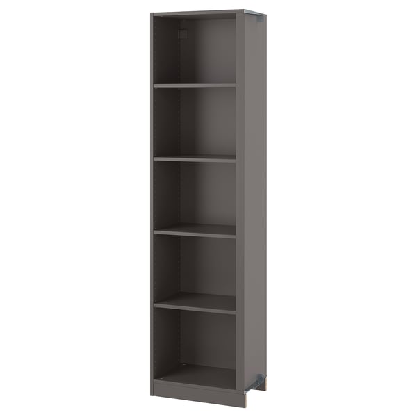 PAX add-on corner unit with 4 shelves, dark grey, 53x35x201 cm