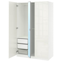 PAX / FARDAL/ÅHEIM wardrobe combination, white white/mirror glass, 150x60x201 cm