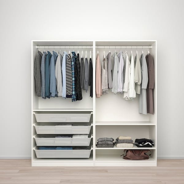 Ikea PAX / FARDAL/ÅHEIM - Cloakroom combination, glossy white/glass mirror,200x60x201 cm
