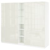 PAX / FARDAL wardrobe combination, white high-gloss/white white, 235x60x201 cm