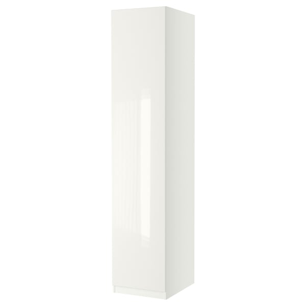 PAX / FARDAL wardrobe combination, white/high-gloss/white, 50x38x236 cm
