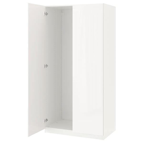 Ikea PAX / FARDAL - Wardrobe combination, glossy/white,100x37x201 cm