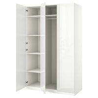 PAX / FARDAL wardrobe combination, white/high-gloss white, 150x60x236 cm