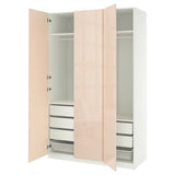 PAX / FARDAL wardrobe combination, white/high-gloss light orange, 150x60x236 cm
