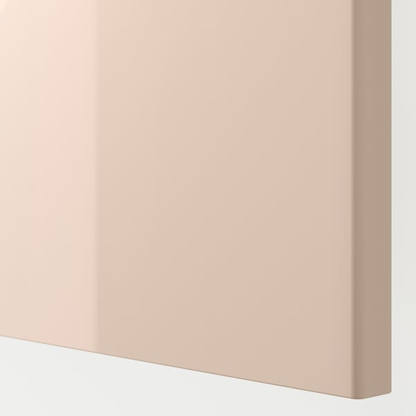 PAX / FARDAL wardrobe combination, grey-beige/high-gloss light orange, 200x60x201 cm