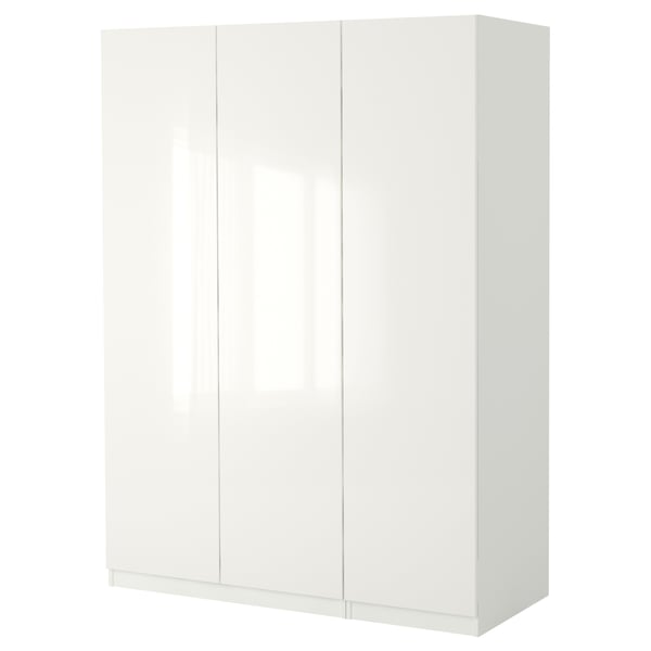 PAX / FARDAL wardrobe, white/high-gloss/white, 150x60x201 cm