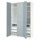 PAX / FJÄREHALS wardrobe combination, white/light grey-blue, 150x60x236 cm