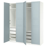 PAX / FJÄREHALS wardrobe combination, white/light grey-blue, 200x66x236 cm