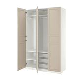 PAX / FLISBERGET wardrobe combination, white/light beige, 150x60x236 cm
