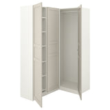 PAX / FLISBERGET corner wardrobe, white/light beige, 161/88x201 cm