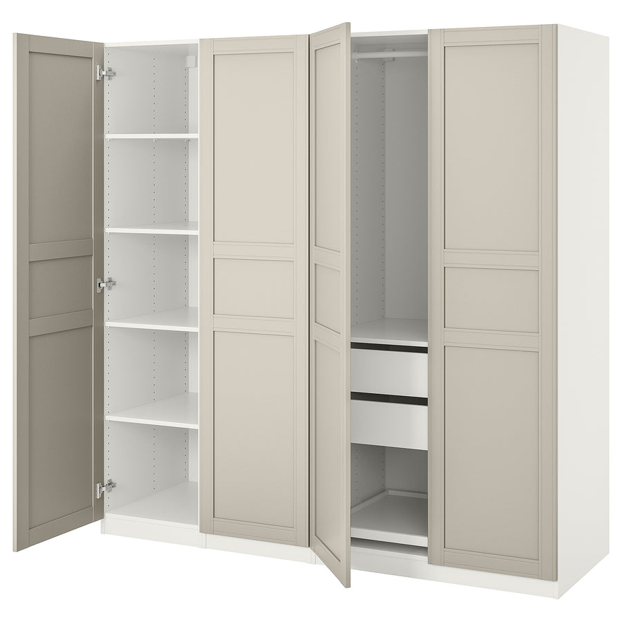 PAX / FLISBERGET wardrobe, white/light beige, 200x60x201 cm