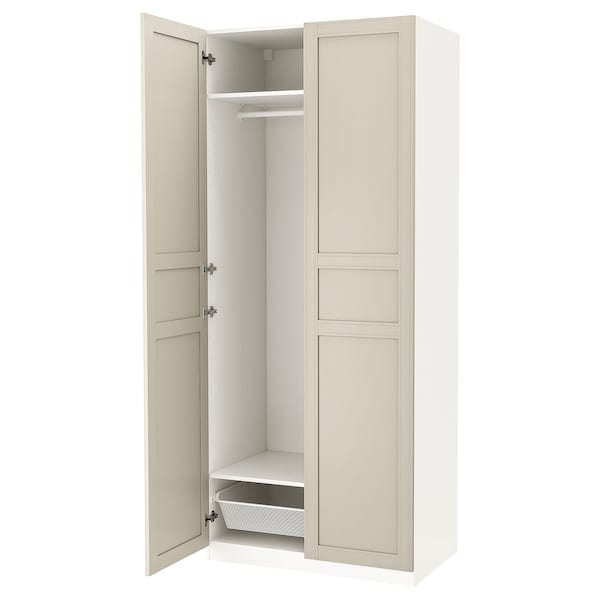 Ikea PAX / FLISBERGET - Wardrobe, white/light beige,100x60x236 cm