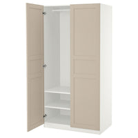 PAX / FLISBERGET wardrobe, white/light beige, 100x60x201 cm