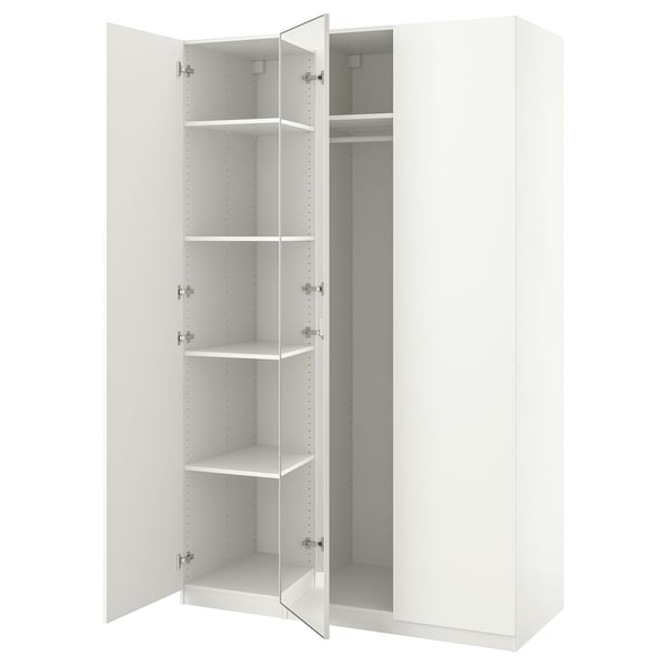 PAX / FORSAND/ÅHEIM wardrobe combination, white/mirror glass, 150x60x236 cm