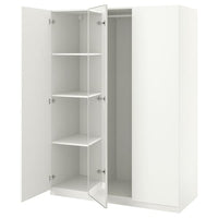 PAX / FORSAND/ÅHEIM wardrobe combination, white/mirror glass, 150x60x201 cm