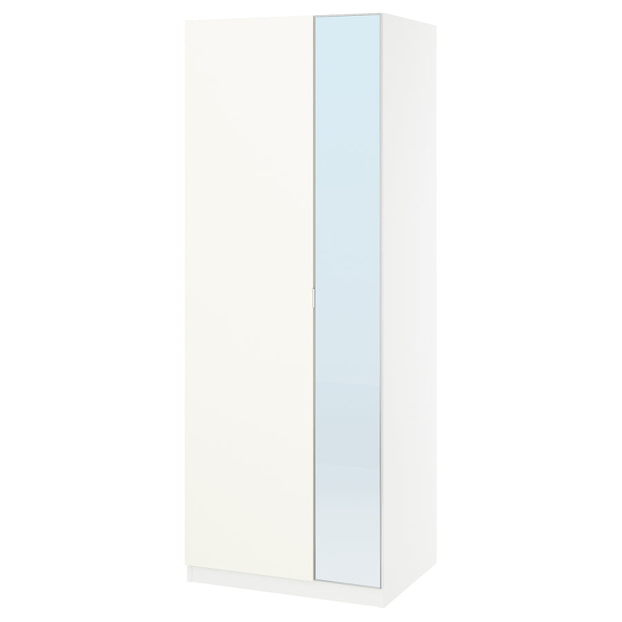 PAX / FORSAND/ÅHEIM wardrobe combination, white/mirror glass, 75x60x201 cm