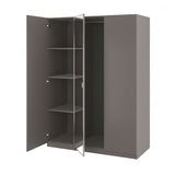 PAX / FORSAND/ÅHEIM wardrobe combination, dark grey/mirror glass, 150x60x201 cm