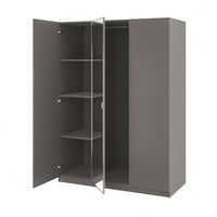 PAX / FORSAND/ÅHEIM wardrobe combination, dark grey/mirror glass, 150x60x201 cm