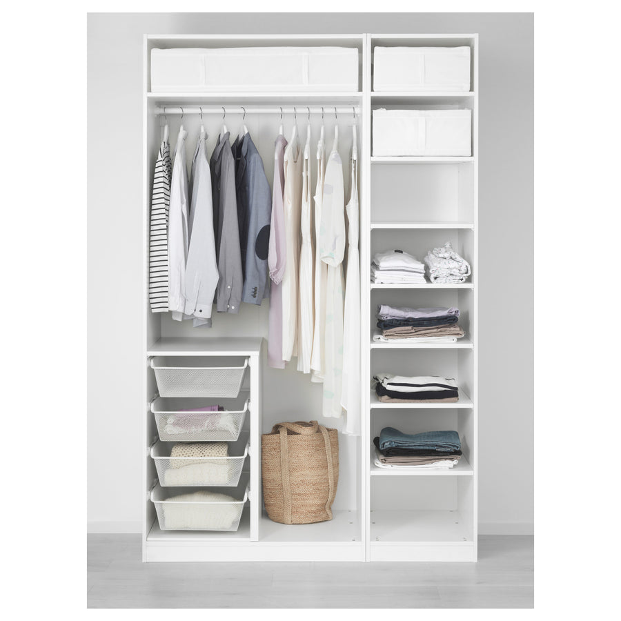 PAX / FORSAND wardrobe combination, white/white, 150.0x236.4x60.0 cm