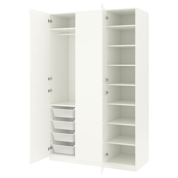 PAX / FORSAND wardrobe combination, white/white, 150x60x236 cm