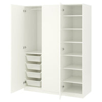 PAX / FORSAND wardrobe combination, white/white, 150x60x201 cm