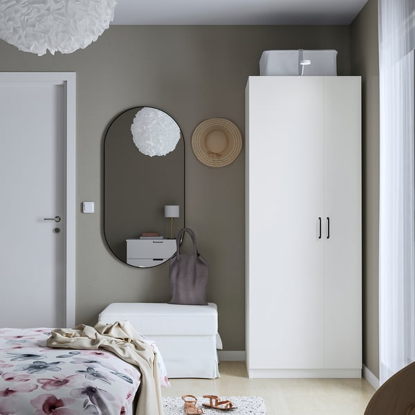 PAX / FORSAND wardrobe combination, white/white, 75x60x201 cm
