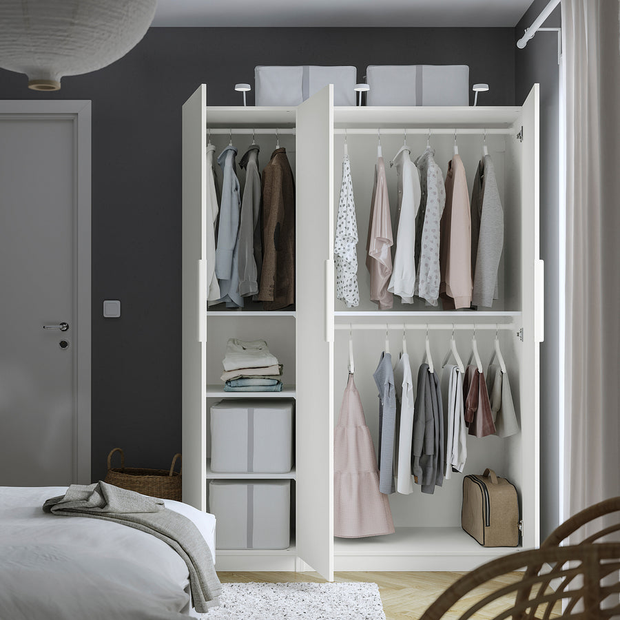 PAX / FORSAND wardrobe combination, white/white, 150x60x201 cm